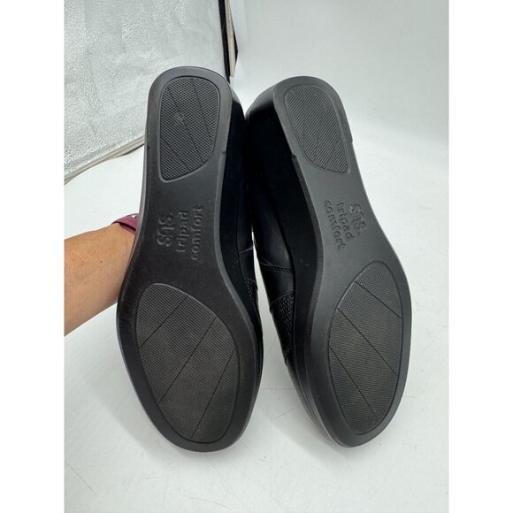 SAS Womens Nora Slip On Loafers Size 9W Black Wedge Leather Comfort Casual - Picture 14 of 15